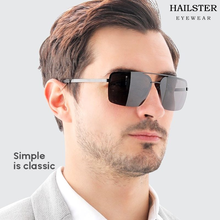 【HAILSTER】New men's steel half-frame square double beam fashion polarized sunglasses driving sunglasses 6133 2024 - buy cheap