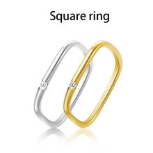 2021 Fashion Gold Square Rings For Women Cute Zircon Geometric Square Wedding Engagement Ring Jewelry Gift 2024 - buy cheap
