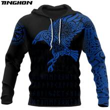 Viking - The Raven of Odin Tattoo 3D Printed Men hoodies Harajuku Fashion Hooded Sweatshirt Unisex hoodie sudadera hombre 02 2024 - buy cheap