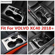 For VOLVO XC40 2018 - 2022 Center Console Shift Gear Panel Water Cup Holder Frame Cover Trim Carbon Fiber / Matte Accessories 2024 - buy cheap