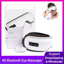 Masajeador de ojos con vibración inteligente 4D, instrumento eléctrico para el cuidado de los ojos, compresa caliente, Bluetooth, para aliviar la fatiga de las arrugas, gafas de masaje 2024 - compra barato