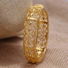 Annayoyo-brazaletes de Color dorado para mujer y niña, pulsera circular de Dubái, Joyería Árabe, brazaletes de Metal de Moda Africana de Oriente Medio 2024 - compra barato