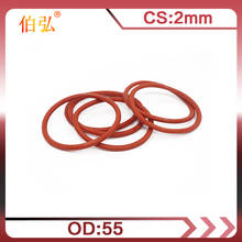 Red Silicon Ring 1PC/lot Silicone/VMQ O ring OD55*2mm Thickness Rubber O-Ring Seal Gaskets Waterproof Washer 2024 - buy cheap