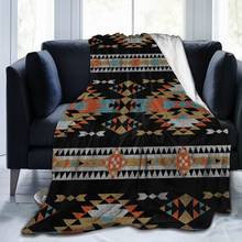 Мягкое теплое фланелевое одеяло, американское, индийское, Ацтекское, этническое, переносное, зимнее, тонкое покрывало для кровати, дивана 2024 - купить недорого