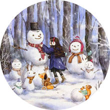 Needlework menina boneco de neve, conjuntos ponto cruz artesanal 14ct lona diy, kits de ponto cruz, para bordados artes casa 2024 - compre barato