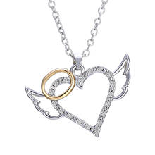 Fashion Angel Wings Love Heart Pendant Necklace Jewelry Trendy Love Heart Collars Necklaces Choker Simple Elegant Clavicle Chain 2024 - buy cheap