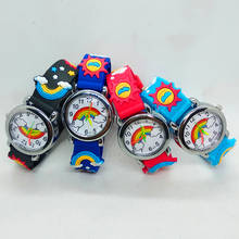 Часы Детские с радужным 3D рисунком, силиконовые электронные цифровые кварцевые для мальчиков и девочек, подарок для малышей 2024 - купить недорого