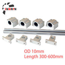 2pcs Optical Axis OD 10mm Linear Rail Shaft Length 300mm 400mm 500mm 600mm+4pcs SCS10UU Bearing Blocks+4pcs SK10 Bearing Support 2024 - buy cheap