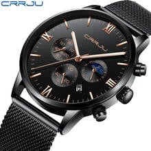 Relogio Masculino Top Brand CRRJU 2019 New Men Fashion Leisure Sport Quartz Watch Men Luxury Business Watch Men Waterproof Clock 2024 - buy cheap