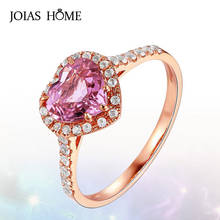 JoiasHome 925 Sterling Silver Ring Korean Pink Love Shape with Rose Gold Ladies Open Adjust Size Classicparty Gift 2024 - buy cheap
