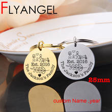 FLYANGEL Custom Family Character Image Keychain Date Name Keyring New Dad New Mom Bag  Charm Gifts Souvenir Jewelry 2024 - buy cheap