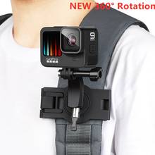 360 Degree Rotary backpack clip accessories for gopro hero 10 9 8 7 6 5 4 3 insta 360 one r Sjcam Eken Shoulder Belt phone fixed 2024 - buy cheap