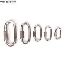 1pc Stainless Steel Chain Quick Link Oval Thread Carabiner Chain Connector Keychain Buckle Locking Carabiner M4 M5 M6 M8 2024 - buy cheap