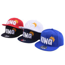 Бейсбольная кепка с вышитыми буквами в стиле «король», шляпы в стиле хип-хоп, подходящие для детей 2-8 лет, милая Кепка, Детские бейсболки 2024 - купить недорого