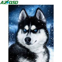 AZQSD Dog Diamond Painting Full Square Winter Animal 5d Diy Diamond Embroidery Sale Cross Stitch Rhinestones Handmade Gift 2024 - buy cheap