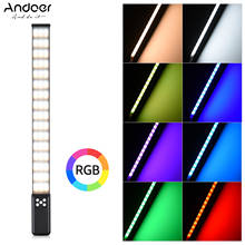 Andoer-tubo de luz rgb para fotografia, lâmpada com luz de preenchimento 3000k-5700k cri95 regulável, bateria recarregável embutida 2024 - compre barato