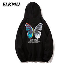 ELKMU Harajuku Hoodie Butterfly Printing Sweatshirts Men Streetwear Fashion 2020 Autumn Loose Pullover Sweatshirt Male HE236 2024 - buy cheap