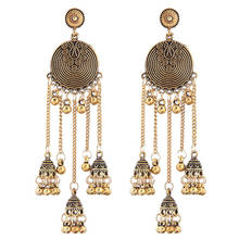 YADA 2021 New Boho Ethnic Earring For Women Crystal Statement Earring  Jewelry Vintage Birdcage Bell Tassel Earrings ER210010 2024 - buy cheap