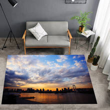 3D Print Carpet City Night View Rug Sunset Landscape Floor Mat Outdoor Rug For Kids Rugs Bedroom Living Room Flower Sea Carpet 2024 - buy cheap