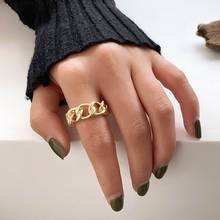 Fashion Thick Chain Rings For Women 2020 New Fashion Jewelry Statement Adjustable Ring 2024 - buy cheap