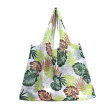 Large Capacity Kitchen Fruit Vegetable Storage Tote Floral Printed 210D Oxford Waterproof Shopping Bag Women Foldable Handbag 2024 - buy cheap
