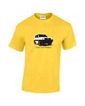 Save The Panda Old School Fiat Car para hombre, Camiseta estampada de manga corta de algodón, camisetas lisas para hombre 2020 2024 - compra barato