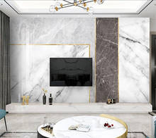 Custom wallpaper 3d modern minimalist mural creative abstract geometric marble jazz white light luxury TV background decorative 2024 - buy cheap