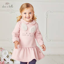 DBS14994 dave bella winter baby girl's cute cartoon draped dress children fashion party dress kids infant lolita clothes 2024 - buy cheap