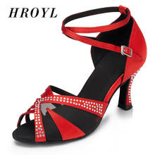 Brand New HROYL Women Latin dance shoes For Girls ladies Ballroom Tango Dancing Shoes 10/8.5/7.5/6CM Heels Salsa Dropshipping 2024 - buy cheap