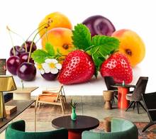 Bacal Strawberry Peaches Cherry Plums Food Fruit 3D wallpaper mural restaurant living room sofa TV wall kitchen 3d photo huda 2024 - buy cheap