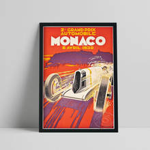 1930 Vintage Monaco Racecar Road Race Poster, Speeding Car Canvas Painting, Nordic Racing Fans Collect Wall Stickers Home Decor 2024 - buy cheap