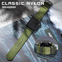 Ремешок нейлоновый для Apple Watch Band Series 6 Se 5 4 40 мм/44 мм, спортивный Воздухопроницаемый браслет для iwatch 5/4/3/2, 42 мм/38 мм 2024 - купить недорого