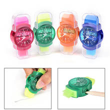 Watches Sliced Pencil Sharpener 3 In 1 Mini Wristwatch Modeling Pencil Sharpener With Eraser And Brush Kawaii School Stationery 2024 - buy cheap