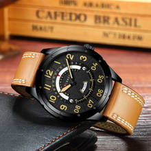 Часы Мужские CURREN, кварцевые наручные часы с кожаным ремешком, повседневные, 8267 2024 - купить недорого
