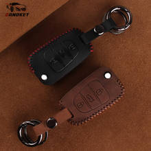 Dandkey Leather Car Key Case Cover 3 Buttons For Kia RIO K2 K5 Sportage Sorento For Hyundai i20 i30 i35 iX20 iX35 Solaris Verna 2024 - buy cheap