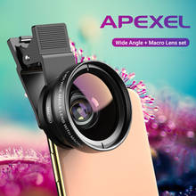APEXEL Phone Lenses 0.45x Wide Angle & 12.5x Macro Lens 2 in 1 HD Smartphone Lens for iPhone 7 8 plus Samsung Xiaomi APL-0.45WM 2024 - buy cheap