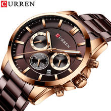 New CURREN Top Brand Sport Watch Men Fashion Casual Men Quartz Wristwatch Business Gentlemen Stainless Steel Military Clock Male 2024 - buy cheap