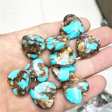 5pcs nature gem stone pendants nature colors for charms bracelets making size 20mm heart shape wholesale beads findings 2024 - buy cheap