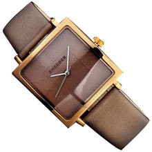 Relógio de quartzo com mostrador quadrado, luxuoso, moda feminina, relógio casual de couro retângulo, amantes, venda imperdível 2024 - compre barato