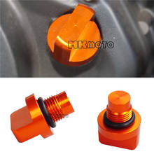 New With logo Motorcycle Accessories CNC Aluminum Engine Magnetic Oil Drain Plug Orange For KTM Duke 125 200 390 Duke 2024 - buy cheap