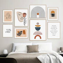 Pintura abstrata de menina em formas geométricas, citação, arte para parede, tela, posteres e impressões, imagens para decoração de parede para sala de estar 2024 - compre barato
