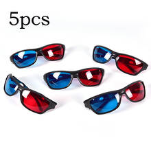 Gafas de plástico 3D Con montura negra, gafas universales, rojo, azul, cian, 3D, Anaglyph, juego de película, DVD, visión/Cine, marco negro, 5 uds. 2024 - compra barato