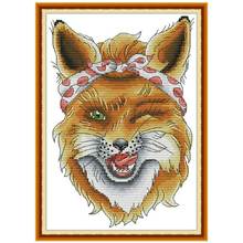 Sly Fox animals painting counted printed on the canvas 11CT 14CT DIY kit Cross Stitch embroidery needlework Sets home decor 2024 - buy cheap