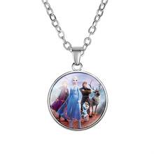 Disney-collar de Frozen 2 para niños, colgante de princesa Elsa y Anna, accesorios para niñas, juguetes para bebés 2024 - compra barato