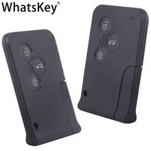 WhatsKey Replacement Remote Car Key Card Shell Case Smart Card Key Case For Renault Clio Logan Megane 2 3 Koleos Scenic 2024 - buy cheap