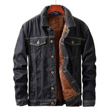 2022 Winter Men Denim Jacket And Coat Warm Fleece Denim Jackets Fashion Mens Jean Jackets Outwear Male Cowboy 2024 - buy cheap