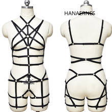 Hanaernes pastel goth decoração arnês mulher liga cinto exótico dancewear corpo arnês para mulher goth superior lingerie sexy 2024 - compre barato