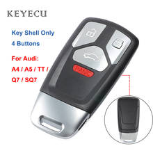 Keyecu-carcasa de repuesto para llave remota inteligente, 4 botones para Audi TT A4, A5, S4, S5, Q7, SQ7, 4M0, 959, 754 (solo carcasa exterior) 2024 - compra barato