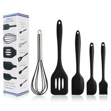 Juego de utensilios de cocina de silicona, diseño especial resistente al calor, espátula, pala, cuchara para sopa, juego de 5 unids/set 2024 - compra barato