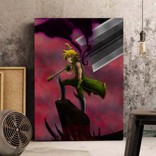 Cartoon Home Decor Wall Sticker Retro The Seven Deadly Sins MeliodasJapanese Anime Kids Room posters canvas painting 2024 - buy cheap